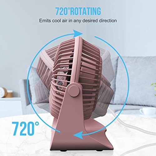 HONYIN 6” Small USB Desk Fan, 3 Speeds Desktop Table Cooling Fan, 360° Rotatable, Strong Wind, Quiet Personal Little Fan Powered by USB for Bedroom Home Office | The Storepaperoomates Retail Market - Fast Affordable Shopping