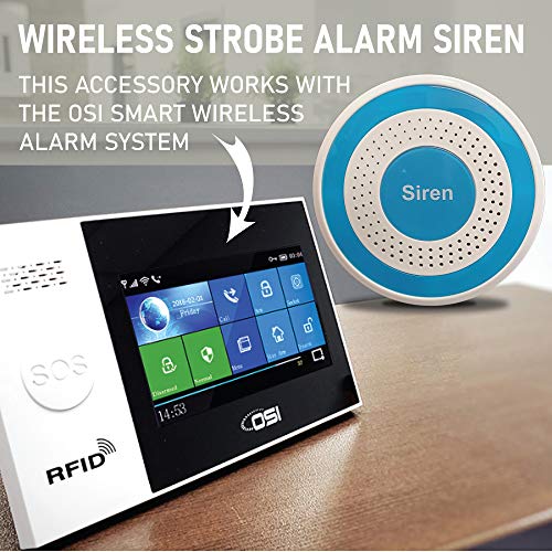 【OSI Alarm Wireless Indoor Alarm Strobe Siren】 Accessory for OSI DIY Home Wi-Fi Alarm Kit ,Wi-Fi Wireless Strobe Siren, Plugs into Electrical Outlet, Back-up Lithium Battery | The Storepaperoomates Retail Market - Fast Affordable Shopping