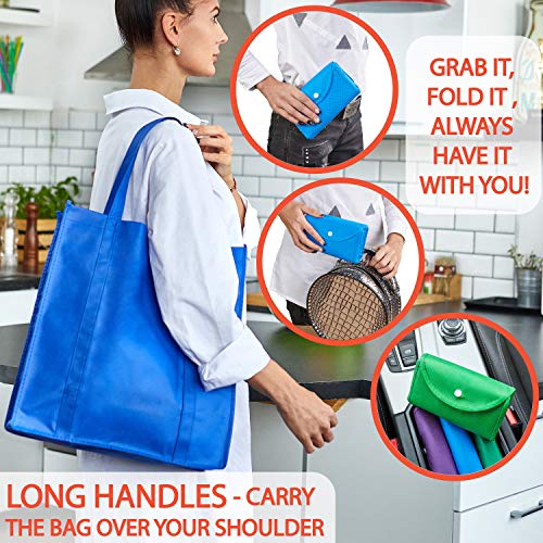Grocery Bags Reusable Foldable for Shopping (set of 5), Foldable Into Pouch, Extra Large & Durable Heavy Duty Shopping Totes, Washable, Long Handles & Eco Friendly Reusable Shopping Bags | The Storepaperoomates Retail Market - Fast Affordable Shopping