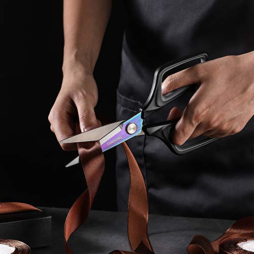 TANSUNG Household Shears 8.5 inch Sewing Scissors Craft Scissors with Comfort Grip Left or Right Hand Scissors with Stainless Steel Blades for Fabric Paper Bubble Wrap Tailoring Leather, Black | The Storepaperoomates Retail Market - Fast Affordable Shopping