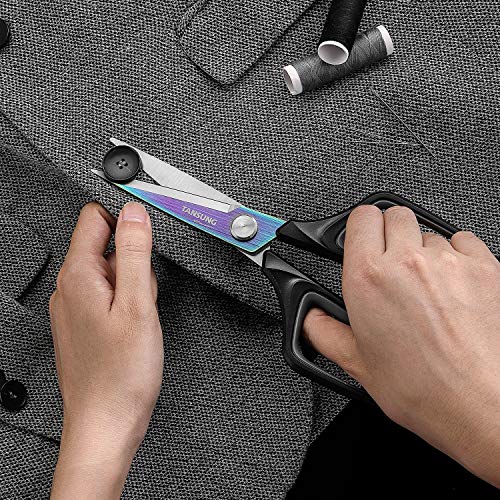 TANSUNG Household Shears 8.5 inch Sewing Scissors Craft Scissors with Comfort Grip Left or Right Hand Scissors with Stainless Steel Blades for Fabric Paper Bubble Wrap Tailoring Leather, Black | The Storepaperoomates Retail Market - Fast Affordable Shopping