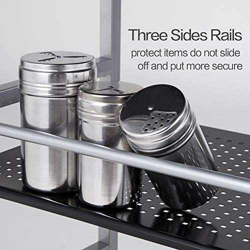SINGAYE 3 Shelf Metal Rolling Utility Cart Storage Organizer Cart for Bathroom Kitchen Stainless Steel Silver | The Storepaperoomates Retail Market - Fast Affordable Shopping