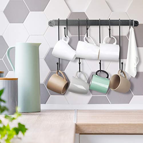 AJART Coffee Mug Rack Form Hand-Forged Cup Holder (17”/8 Hooks) Coffee Mug Hangers for Kitchen Organizer and Mug Hangers for The Wall | The Storepaperoomates Retail Market - Fast Affordable Shopping
