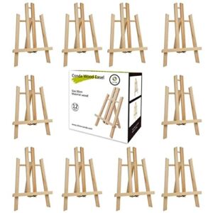 CONDA 12 Pack 11.8″ Tabletop Easel, Portable A-Frame Tripod Tabletop Easel Set for Painting Party & Displaying Canvases, Photos, Display Tripod Holder Stand for Students Kids Beginners
