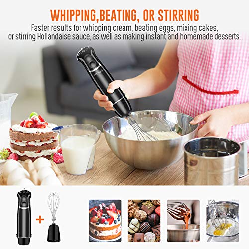 Immersion Hand Blender, KOIOS 4 in 1 Handheld Blender, Electric Multifunctional Stick Blender, Silver Colored 304 Stainless Steel Blade, 12 Variable Speed and Turbo Mode, BPA-Free Food Processor Container, Egg Whisk, Beaker Attachments | The Storepaperoomates Retail Market - Fast Affordable Shopping