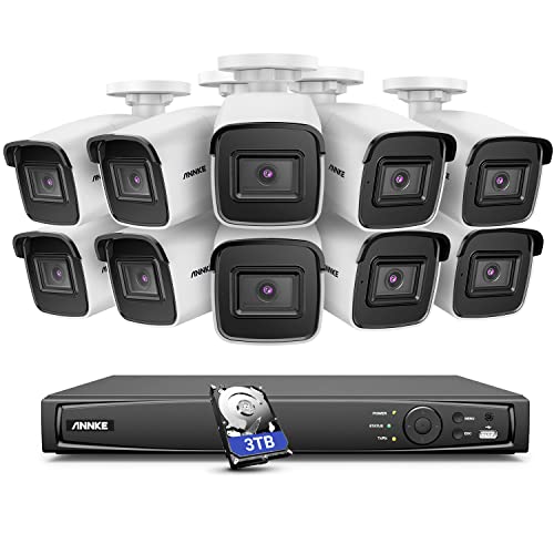 ANNKE 4K 16CH PoE Security Camera System, 10pcs 8MP Outdoor IP Cameras Wired with Person/Vehicle Detection, 4K NVR CCTV Kits, Built-in 3TB HDD for 24/7 Recording, Night Vision, Remote Access | The Storepaperoomates Retail Market - Fast Affordable Shopping