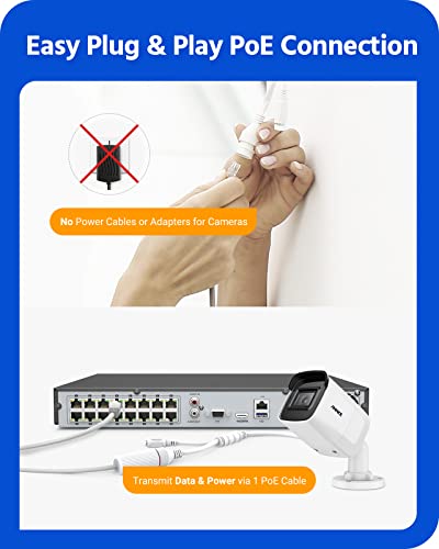 ANNKE 4K 16CH PoE Security Camera System, 10pcs 8MP Outdoor IP Cameras Wired with Person/Vehicle Detection, 4K NVR CCTV Kits, Built-in 3TB HDD for 24/7 Recording, Night Vision, Remote Access | The Storepaperoomates Retail Market - Fast Affordable Shopping