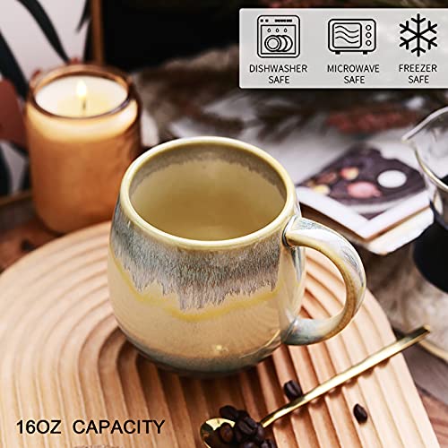 Large Coffee Mugs 16 oz for Men/Women, Vivimme Coffee Mug Set with Spoons, 2-Pack Ceramic Tea Mug for Soup, Hot Cocoa, Funny Tea Cups for Office and Home, Coffee Mugs for Couples, Engagement Gifts | The Storepaperoomates Retail Market - Fast Affordable Shopping