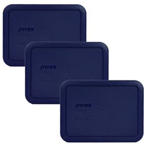 Pyrex Bundle – 3 Items: 7210-PC 3-Cup Blue Plastic Lids
