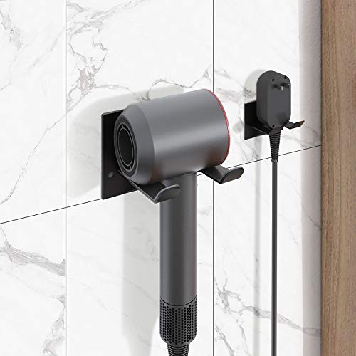 XIGOO Self Adhesive Hair Dryer Holder Wall Mounted – Adhesive Bathroom Hair Blow Dryer Rack Organizer Compatible with Dyson Supersonic Hair Dryers ( Black) | The Storepaperoomates Retail Market - Fast Affordable Shopping
