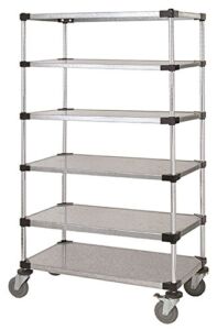 Omega 18″ Deep x 36″ Wide x 86″ High 6 Tier Solid Galvanized Mobile Shelving Unit with 1200 lb Capacity