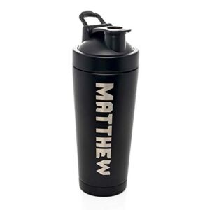 Custom Stainless Steel Shaker Bottle – Personalized – 24 ounce – Customize with a name or text of your choice