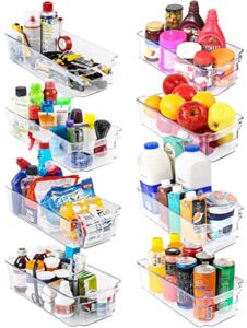 Utopia Home Pantry Organizer – Set of 8 Refrigerator Organizer Bins – Fridge Organizer for Freezers, Kitchen Countertops and Cabinets – BPA Free (Clear)