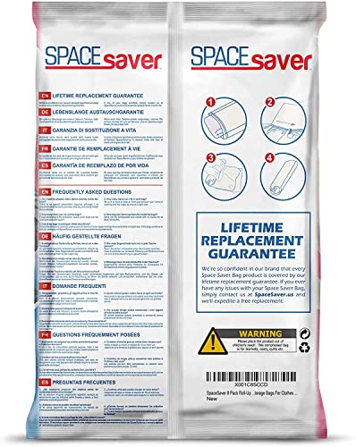 Spacesaver Premium Travel Roll-Up Storage Bags with Double-Zip Seal and Triple-Seal Turbo Valve, Get Maximum Space Saving and 80% More Storage (Travel 8 Pack) | The Storepaperoomates Retail Market - Fast Affordable Shopping