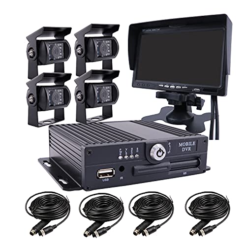 JOINLGO 4 Channel H.264 256GB 720P AHD HD Mobile Vehicle Car DVR MDVR Video Recorder Kit with 4pcs Waterproof Side Rear View Backup Night Vision Metal IR 1.0MP Car Camera 7″ HD Car Monitor | The Storepaperoomates Retail Market - Fast Affordable Shopping