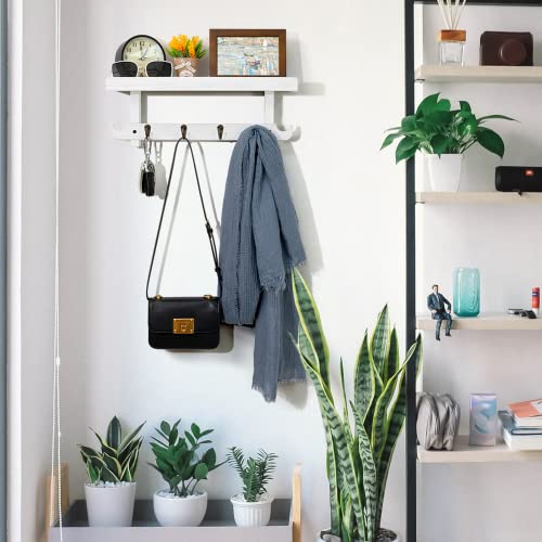 Emfogo Coat Rack Wall Mount Shelf with Hooks 17″ Key Holder for Wall with 6 Coat Hooks Wall Mounted Coat Rack with Bathroom Shelves for Bathroom,Entryway,Bedroom,Living Room | The Storepaperoomates Retail Market - Fast Affordable Shopping