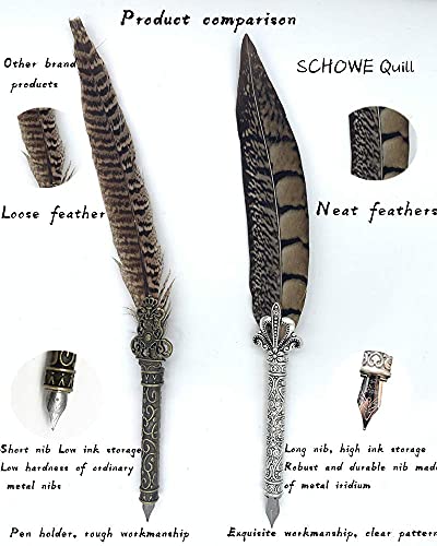 SCHOWE Antique Two-Color Feather Pen Quill Pen Dip Pen With Envelope Writing Paper Calligraphy Pen and Ink Set(pheasant) | The Storepaperoomates Retail Market - Fast Affordable Shopping