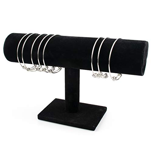 Foraineam 4-Pack Black Velvet T-Bar Jewelry Display Stands Watch Necklace Bracelet Organizer | The Storepaperoomates Retail Market - Fast Affordable Shopping