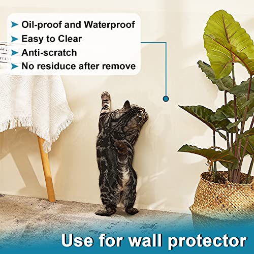 Clear Contact Paper Roll Self-Adhesive Wall Protector 15.7in X 32.8ft – Used as a Transfer Paper for Vinyl, Book Cover, Whiteboard, Shelf Drawer Liner, Wallpaper, Cat Dog Scratch Protector Shackcom | The Storepaperoomates Retail Market - Fast Affordable Shopping