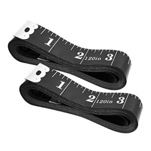 2 Pack Sewing Tape Measure120Inch/300cmDouble-Scale Soft Tape Measuring Body Weight Loss Medical Body  Measurement Sewing Tailor Cloth Ruler Dressmaker Flexible Ruler Tape Measure (Black)