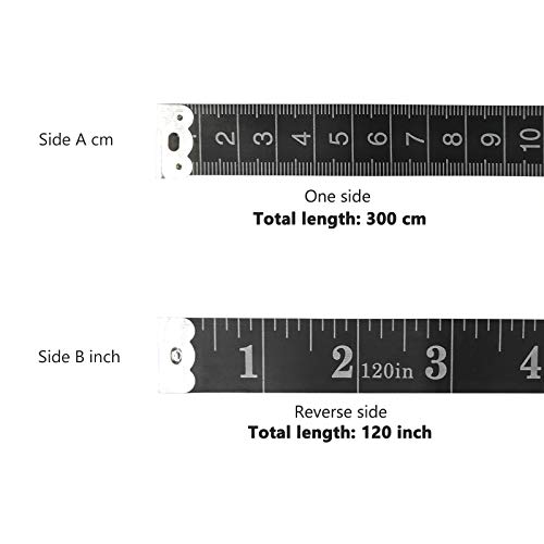 2 Pack Sewing Tape Measure120Inch/300cmDouble-Scale Soft Tape Measuring Body Weight Loss Medical Body  Measurement Sewing Tailor Cloth Ruler Dressmaker Flexible Ruler Tape Measure (Black) | The Storepaperoomates Retail Market - Fast Affordable Shopping