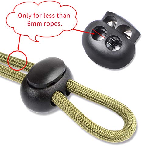 DYZD Plastic Cord Lock End Toggle Double Hole Spring Stopper Fastener Slider Toggles End (Black,10 PCS) | The Storepaperoomates Retail Market - Fast Affordable Shopping