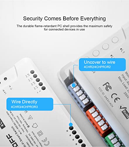 SONOFF 4CH Pro R3 Wi-Fi Smart Switch 4-Channel Din Rail Mounting Home Automation,Self-Locking/Interlock Control Home Appliances, RF/APP/Voice/LAN Control, Works with Alexa(1 Pack) | The Storepaperoomates Retail Market - Fast Affordable Shopping