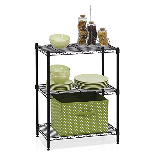 Furinno Wayar Heavy Duty Wire Shelving System, 3-Tier, Black | The Storepaperoomates Retail Market - Fast Affordable Shopping