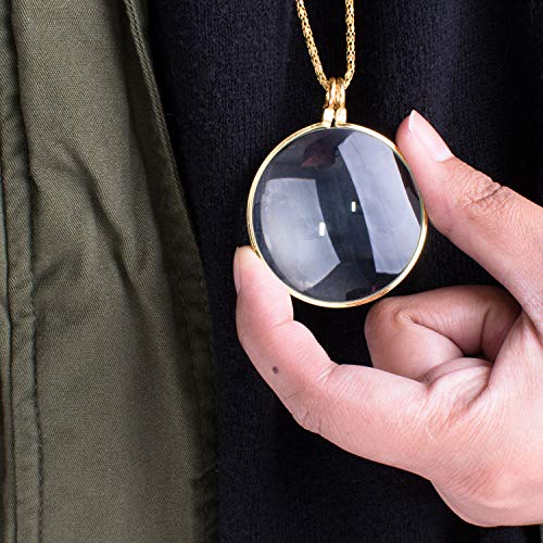Necklace with 1-3/4 Inch Optical Magnifier Lens and 36-Inch Gold Chain for Library, Reading Fine Print, Zooming, Increase Vision, Jewelry | The Storepaperoomates Retail Market - Fast Affordable Shopping
