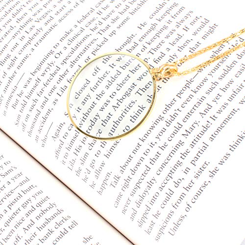 Necklace with 1-3/4 Inch Optical Magnifier Lens and 36-Inch Gold Chain for Library, Reading Fine Print, Zooming, Increase Vision, Jewelry | The Storepaperoomates Retail Market - Fast Affordable Shopping