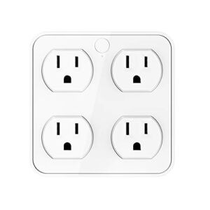 Wireless Wall Tap Smart Plug,Surge Protector, 4 Outlet Extender with 4 USB Charging Ports, Compatible with Alexa, Google Assistant and Siri, no Hub Required (4 Outlets,4 USB Ports),ETL Certification