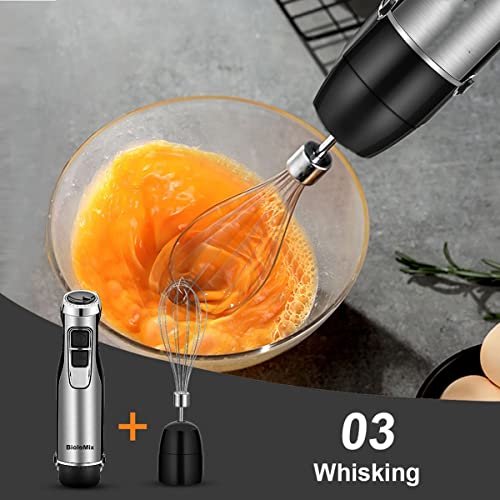 Immersion Hand Blender Multi-Purpose 220V 4 IN 1 Blender Heavy Duty Copper Motor Stainless Steel Finish Includes Whisk Attachment, Chopper and Smoothies Cup (EU Plug) | The Storepaperoomates Retail Market - Fast Affordable Shopping