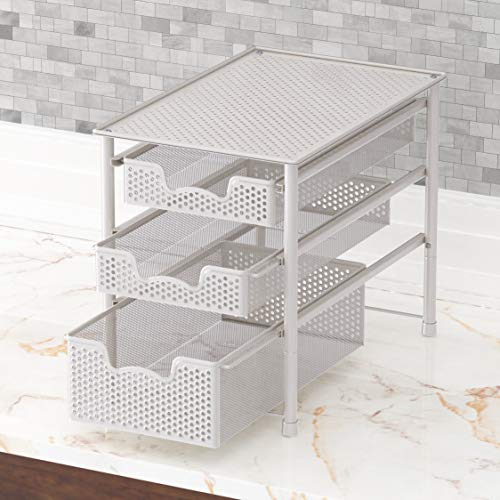 Simple Houseware Stackable 3 Tier Sliding Basket Organizer Drawer, White | The Storepaperoomates Retail Market - Fast Affordable Shopping
