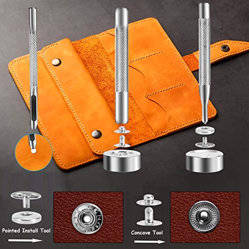 Toututu 120 Sets Leather Snap Fasteners Kit, 12.5mm Metal Snap Buttons Press Studs with 4 Setting Tools, 6 Color Leather Snaps for Clothes, Jackets, Jeans Wears, Bracelets, Bags | The Storepaperoomates Retail Market - Fast Affordable Shopping