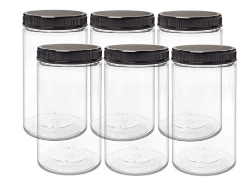 ljdeals 32 oz Clear Plastic Jars with Lids, Storage Containers, Wide Mouth PET Mason Jars, Pack of 6, BPA Free, Food Safe, Made in USA | The Storepaperoomates Retail Market - Fast Affordable Shopping
