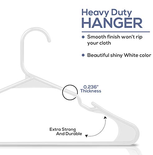Utopia Home 50-Pack White Plastic Hangers for Clothes – Space Saving Notched Hangers – Durable and Slim – Shoulder Grooves | The Storepaperoomates Retail Market - Fast Affordable Shopping