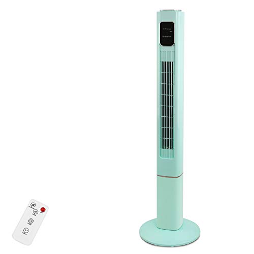 R.W.FLAME Tower Fan with Remote Control, Standing fan for office, Oscillating fan for home with children/pets/elders, Time Settings,LCD display,45W, Oscillation, 47″, Green | The Storepaperoomates Retail Market - Fast Affordable Shopping