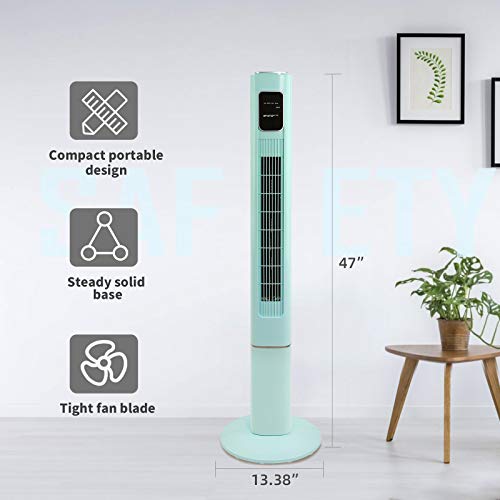 R.W.FLAME Tower Fan with Remote Control, Standing fan for office, Oscillating fan for home with children/pets/elders, Time Settings,LCD display,45W, Oscillation, 47″, Green | The Storepaperoomates Retail Market - Fast Affordable Shopping