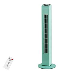 R.W.FLAME Tower Fan with Remote Control, Standing fan for office, Oscillating fan for home with children/pets/elders, Time Settings,45W, Oscillation,3 Speed, 30″, Green