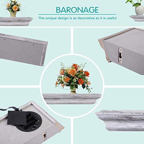 BARONAGE Floating Shelves Set of 3, Floating Wall Shelves with LED Light Invisilbe Floating Shelf Display Photo Frames Small Plants Collectilbes Home Decor for Bedroom Living Room,Grey | The Storepaperoomates Retail Market - Fast Affordable Shopping