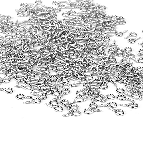 500PCS Small Screw Eye Pins, 4 x 8mm Small Eye Hooks for Jewelry Making, Eyelets Screw Threaded Clasps Hooks for Doing Art DIY, Mini Metal Hoop Peg/ Bracelet Connectors Excellent Jewelry Eye Screws | The Storepaperoomates Retail Market - Fast Affordable Shopping