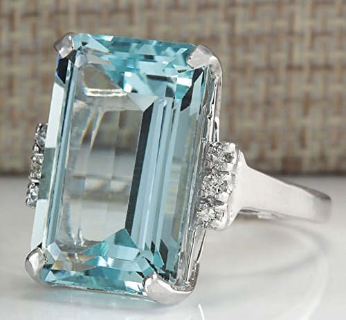 DOCCESTU Vintage Fashion Women 925 Silver Aquamarine Gemstone Ring Engagement Wedding Jewelry Size 5-11 (7#) | The Storepaperoomates Retail Market - Fast Affordable Shopping