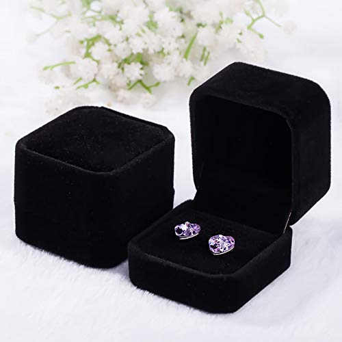 2 Pack Velvet Ring Boxes, Earring Pendant Jewelry Case, Ring Earrings Gift Boxes, Jewellry Display (Black, Ring Box) | The Storepaperoomates Retail Market - Fast Affordable Shopping