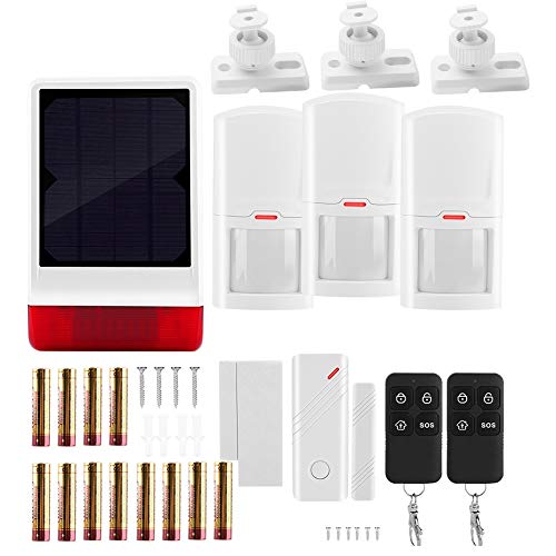 Security Alarm System Kit,Wireless Solar Siren Security Security Alarm System Magnetic Sensor Alarm 1 Door Magnet + 3 PIR + 2 Remote Control | The Storepaperoomates Retail Market - Fast Affordable Shopping
