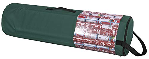 ProPik Gift Wrapping Paper Storage Organizer Bag, Store Up To 24 Rolls 40 Inch, Heavy Duty Polyester plus PVC Clear Bag with Handles and Zippered Top for Gift Wrap and Ribbons (Green) | The Storepaperoomates Retail Market - Fast Affordable Shopping