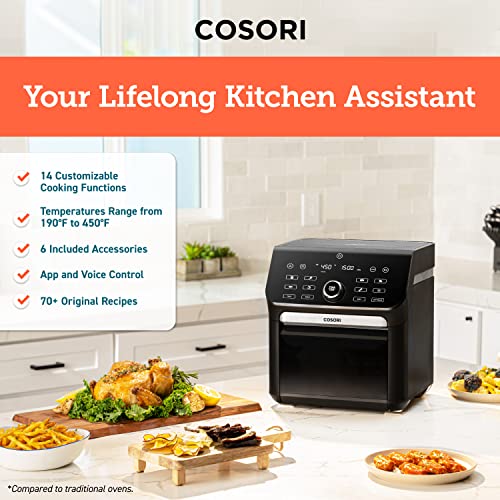 COSORI Air Fryer Oven Combo 7 Qt, Countertop Convection (100℉ to 450℉) with Roast, Toast, Bake, Dehydrate, Warm, 7 Accessories and 100 Recipes, Max XL Large for Family Size, Stainless Steel, 1800W | The Storepaperoomates Retail Market - Fast Affordable Shopping