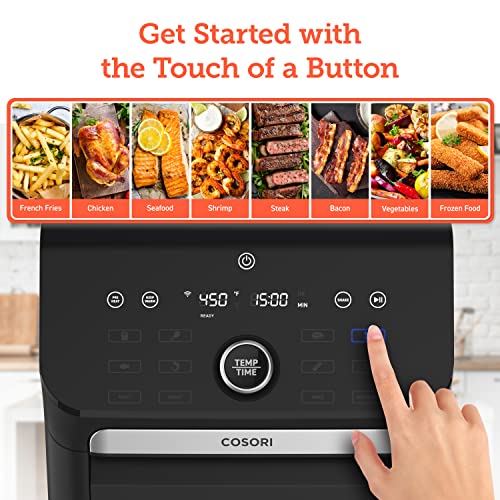 COSORI Air Fryer Oven Combo 7 Qt, Countertop Convection (100℉ to 450℉) with Roast, Toast, Bake, Dehydrate, Warm, 7 Accessories and 100 Recipes, Max XL Large for Family Size, Stainless Steel, 1800W | The Storepaperoomates Retail Market - Fast Affordable Shopping