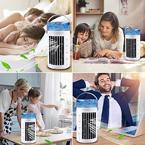 YPingk Portable Air Conditioner Fan Personal Air Cooler Desk Cooling Fan Quiet Humidifier Misting Fan with 7 Colors Night Light 3 Speeds Mini Evaporative Cooler for Home Office Bedroom | The Storepaperoomates Retail Market - Fast Affordable Shopping