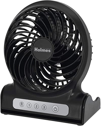 Holmes 4″ Personal Fan Rechargeable Battery Operated – Black | The Storepaperoomates Retail Market - Fast Affordable Shopping