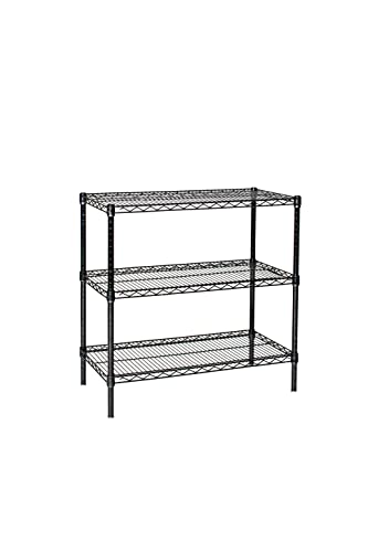 Omega 12″ Deep x 48″ Wide x 36″ High 3 Tier Black Starter Shelving Unit | The Storepaperoomates Retail Market - Fast Affordable Shopping